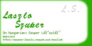 laszlo szuper business card